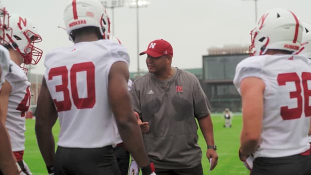 Defensive coordinator Tony White 2023 Nebraska football fall camp